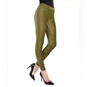 Michael Kors Women’s Velvet Corduroy Olive Leggings Size Large NWT